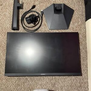 KOORUI Black Monitor with Stand and Cables